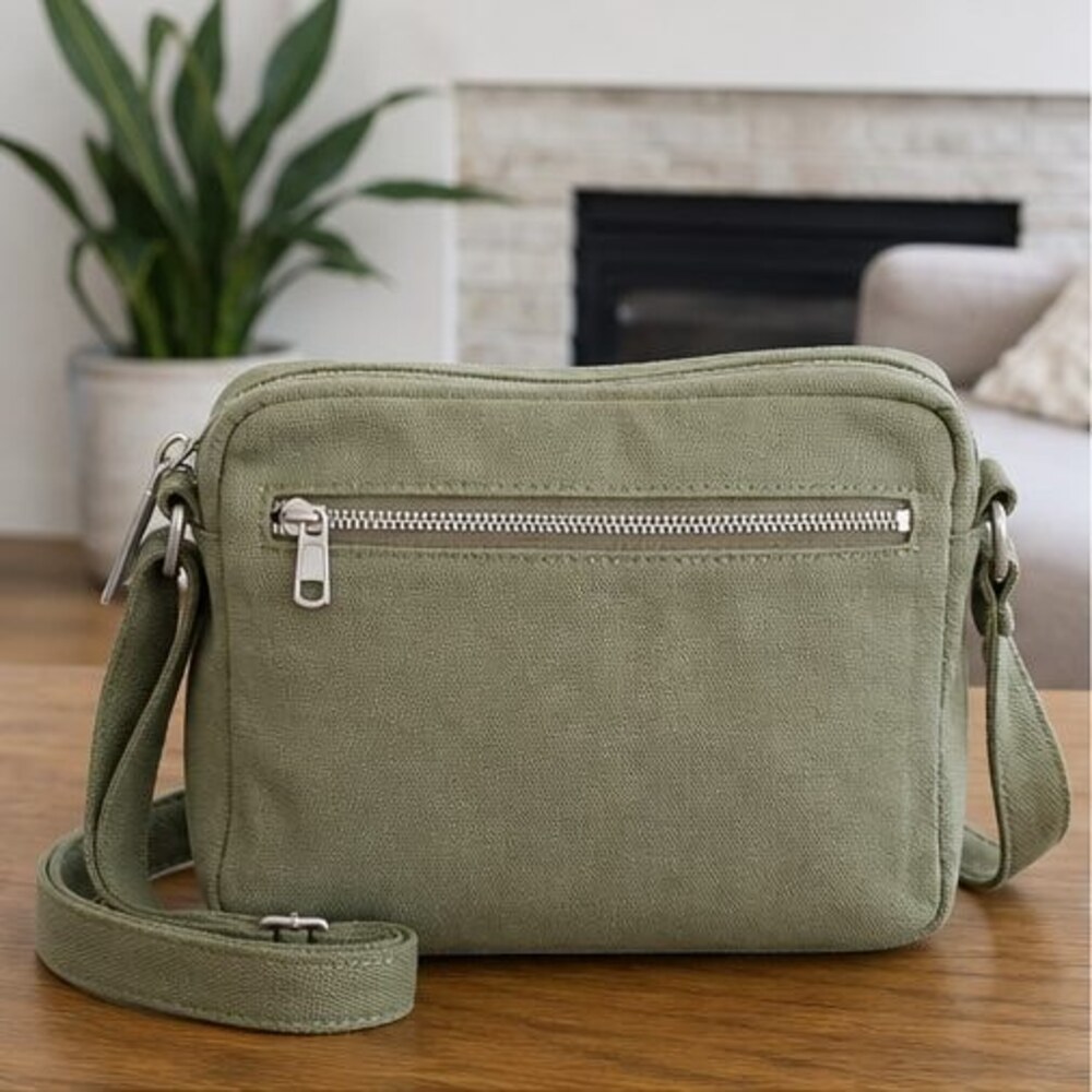 Sage Canvas Crossbody Bag